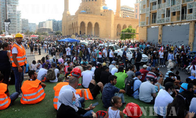 လက်ဘနွန်နိုင်ငံ ဘေရွတ်မြို့တွင် ဩဂုတ် ၈ ရက်က ဖြစ်ပွားသည့် ဆန္ဒပြလှုပ်ရှားမှုများအား တွေ့ရစဉ်(ဆင်ဟွာ)
