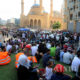 လက်ဘနွန်နိုင်ငံ ဘေရွတ်မြို့တွင် ဩဂုတ် ၈ ရက်က ဖြစ်ပွားသည့် ဆန္ဒပြလှုပ်ရှားမှုများအား တွေ့ရစဉ်(ဆင်ဟွာ)