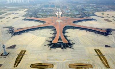 တရုတ်နိုင်ငံ Beijing Daxing နိုင်ငံတကာလေဆိပ် အဆောက်အအုံကို တွေ့ရစဉ် (ဆင်ဟွာ)
