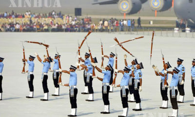 ၂၀၁၇ ခုနှစ် အောက်တိုဘာ ၈ ရက်တွင် ကျရောက်သော ၈၅ နှစ်မြောက် အိန္ဒိယလေတပ် တပ်ဖွဲ့နေ့တွင် စစ်ရေးပြနေသော တပ်ဖွဲ့ဝင်များအားတွေ့ရစဉ်(ဆင်ဟွာ)