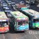ရန်ကုန်မြို့လယ်တွင် ပြေးဆွဲလျက်ရှိသည့် YBS ယာဉ်များအားတွေ့ရစဉ် (ဆင်ဟွာ)