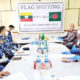 မြန်မာ-ဘင်္ဂလားဒေ့ရှ် နှစ်နိုင်ငံ နယ်ခြားစောင့်တပ်ဖွဲ့များ၏ တပ်ရင်းမှူးအဆင့် အလံတင်အစည်းအဝေးကျင်းပစဉ် (ဓာတ်ပုံ-ကြေးမုံ)